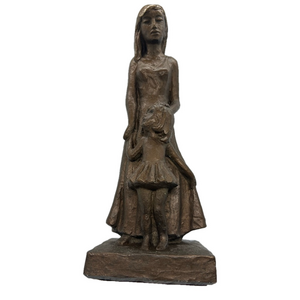 Vintage Leonardo Art Works Inc. Sculpture of Woman With Child 1967 Plaster 12"